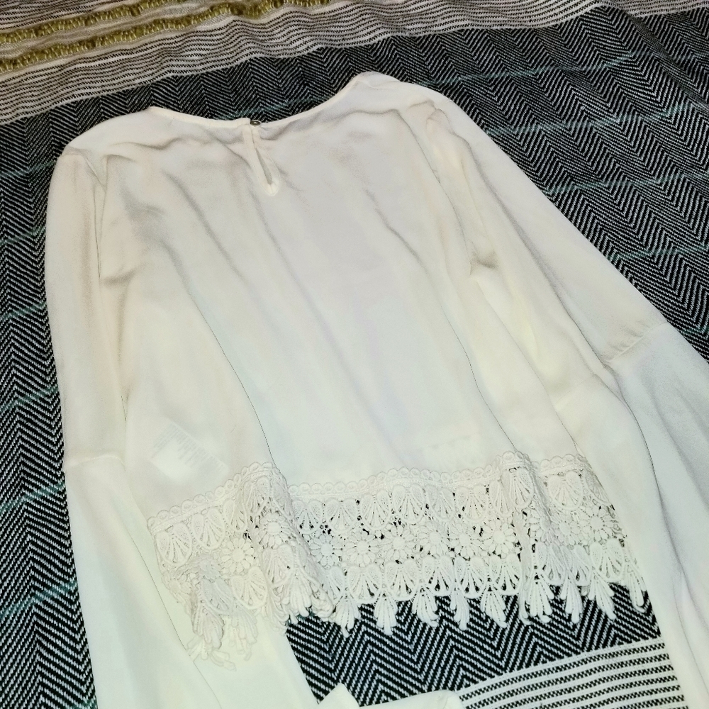 NWOT White Boho Crop Top - Picture 8 of 8